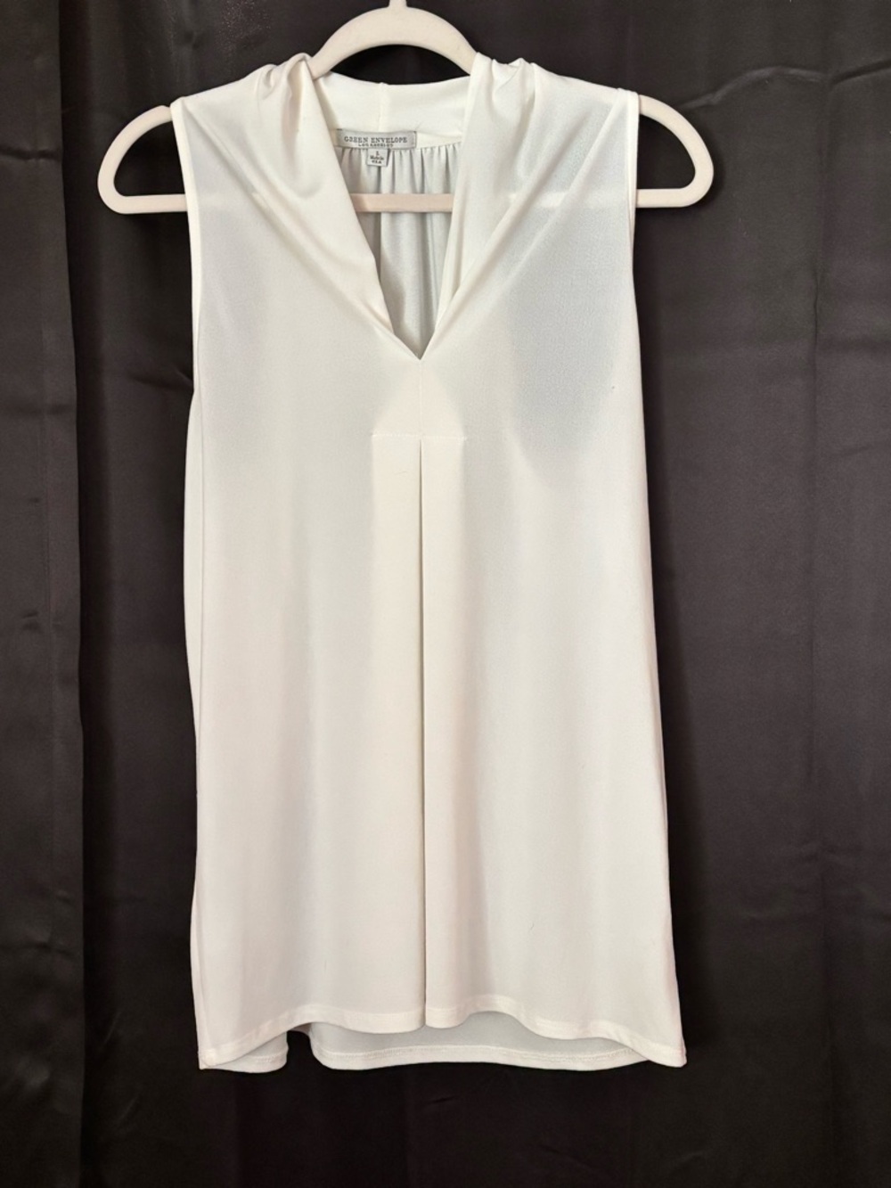Green Envelope Los Angeles Cream Colored Sleeveless Blouse